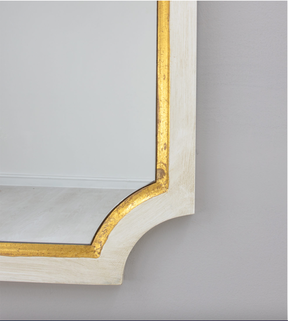 White & Gold Sectional Mirror