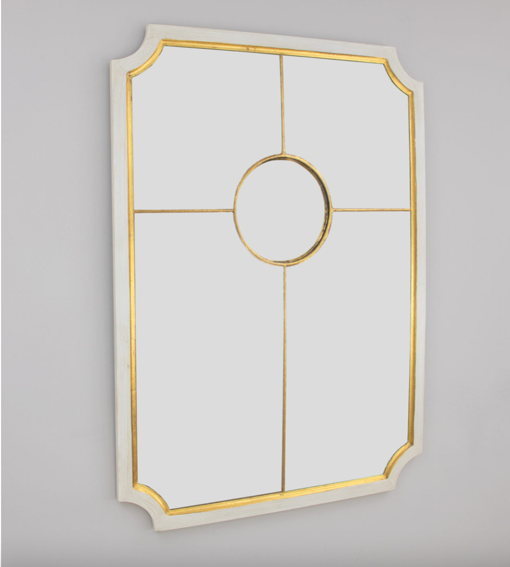 White & Gold Sectional Mirror