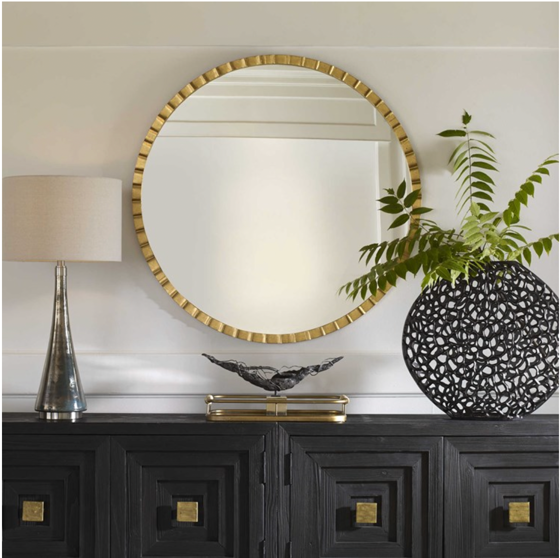 Dandridge Gold Round Mirror
