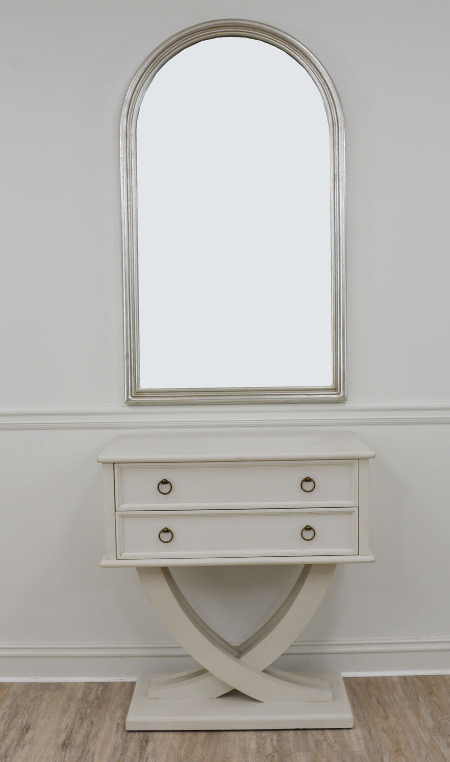 Silver Rounded Wall Mirror