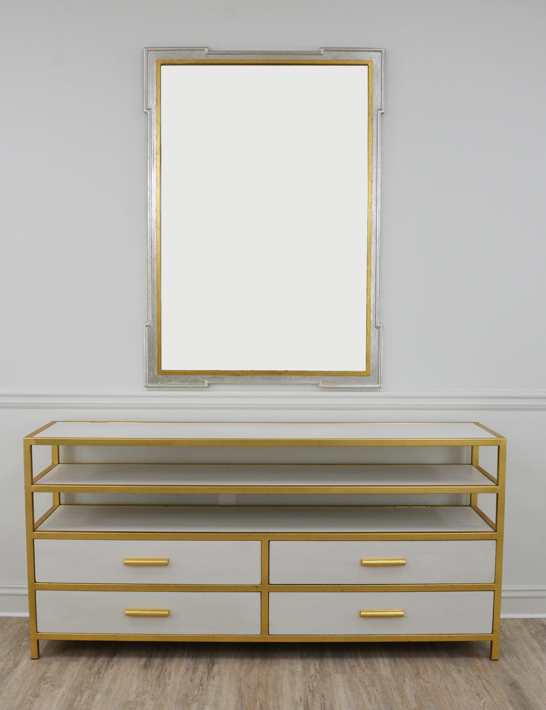 gold mirrored dresser Silver & Gold Wall Mirror