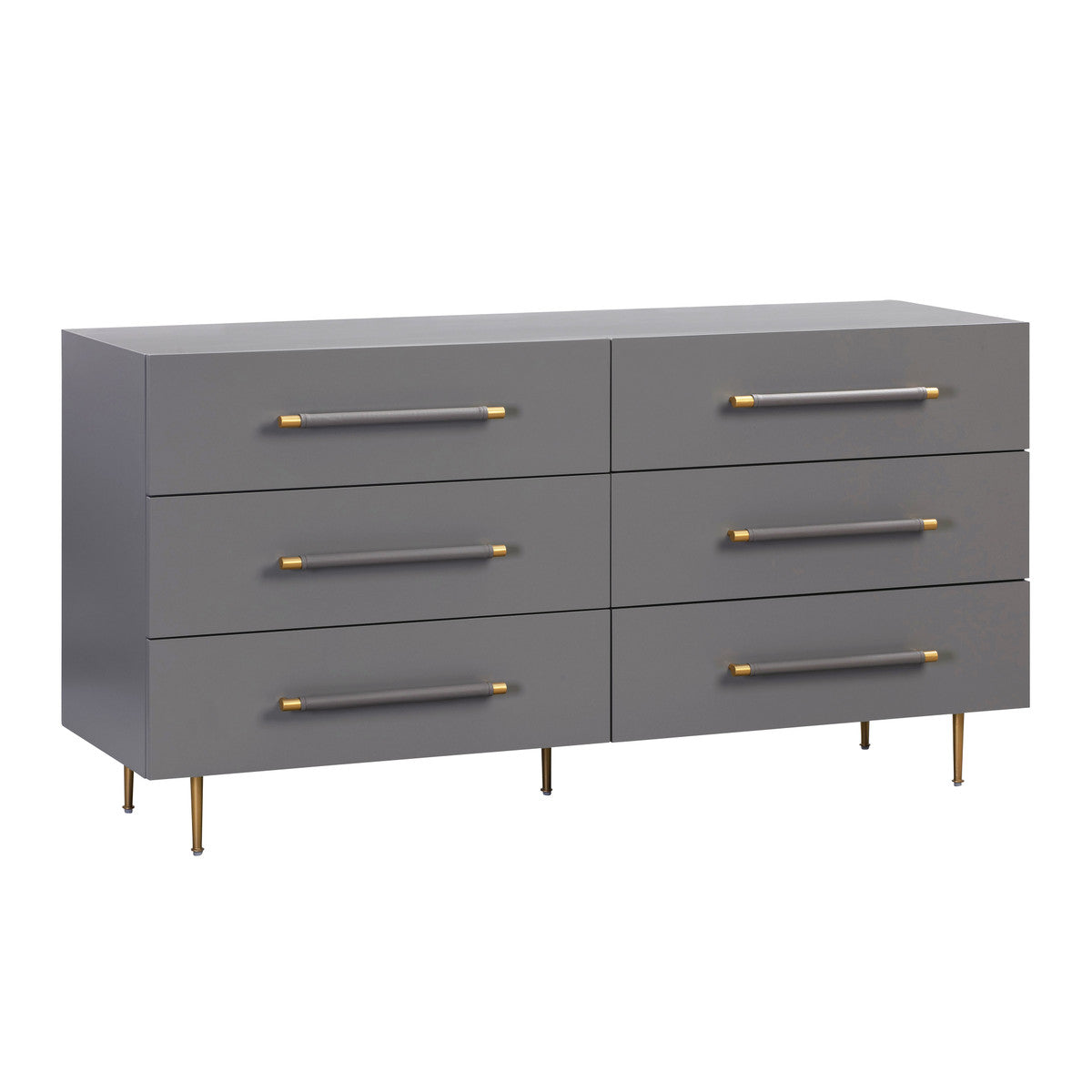 Trident Grey Six Drawer Dresser