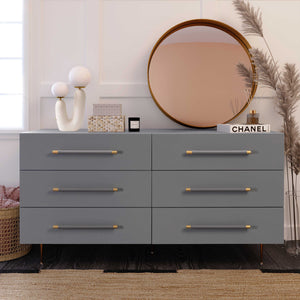 Trident Grey Six Drawer Dresser