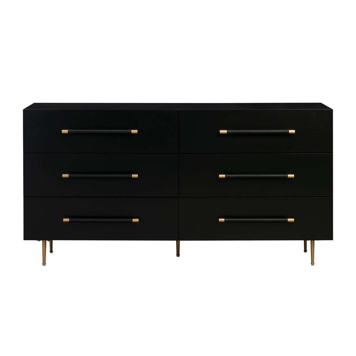 Trident Black Six Drawer Dresser