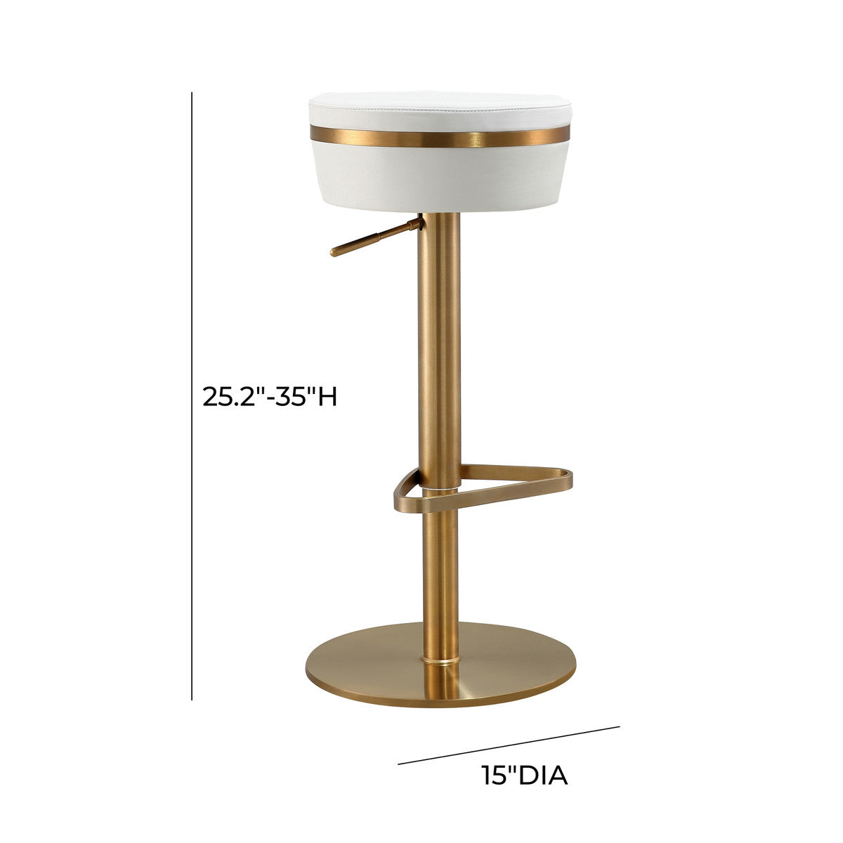 Astro White Adjustable Stool