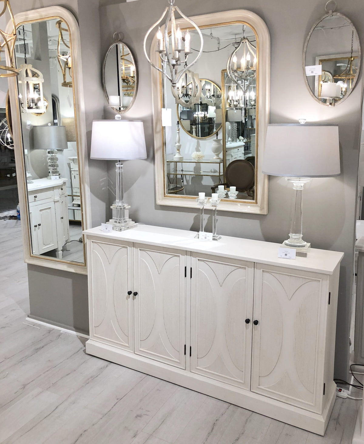 White & Gold Full Length Mirror