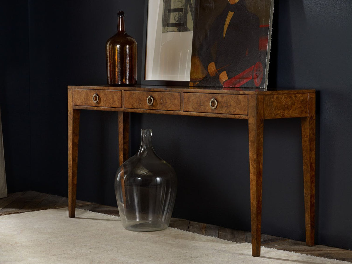 Three Drawer Console Burl