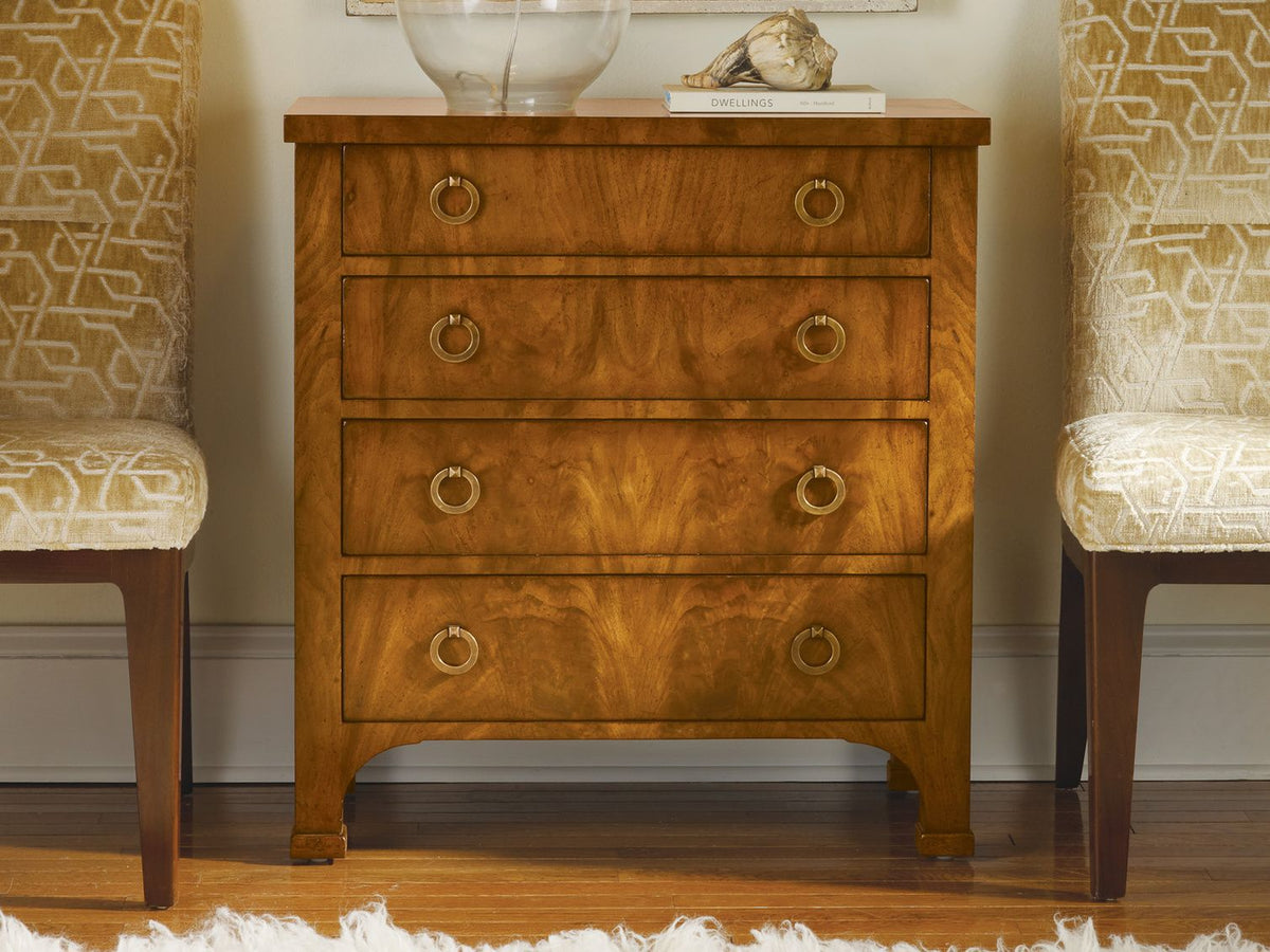 Walnut Biedermeier 4 Drawer Chest